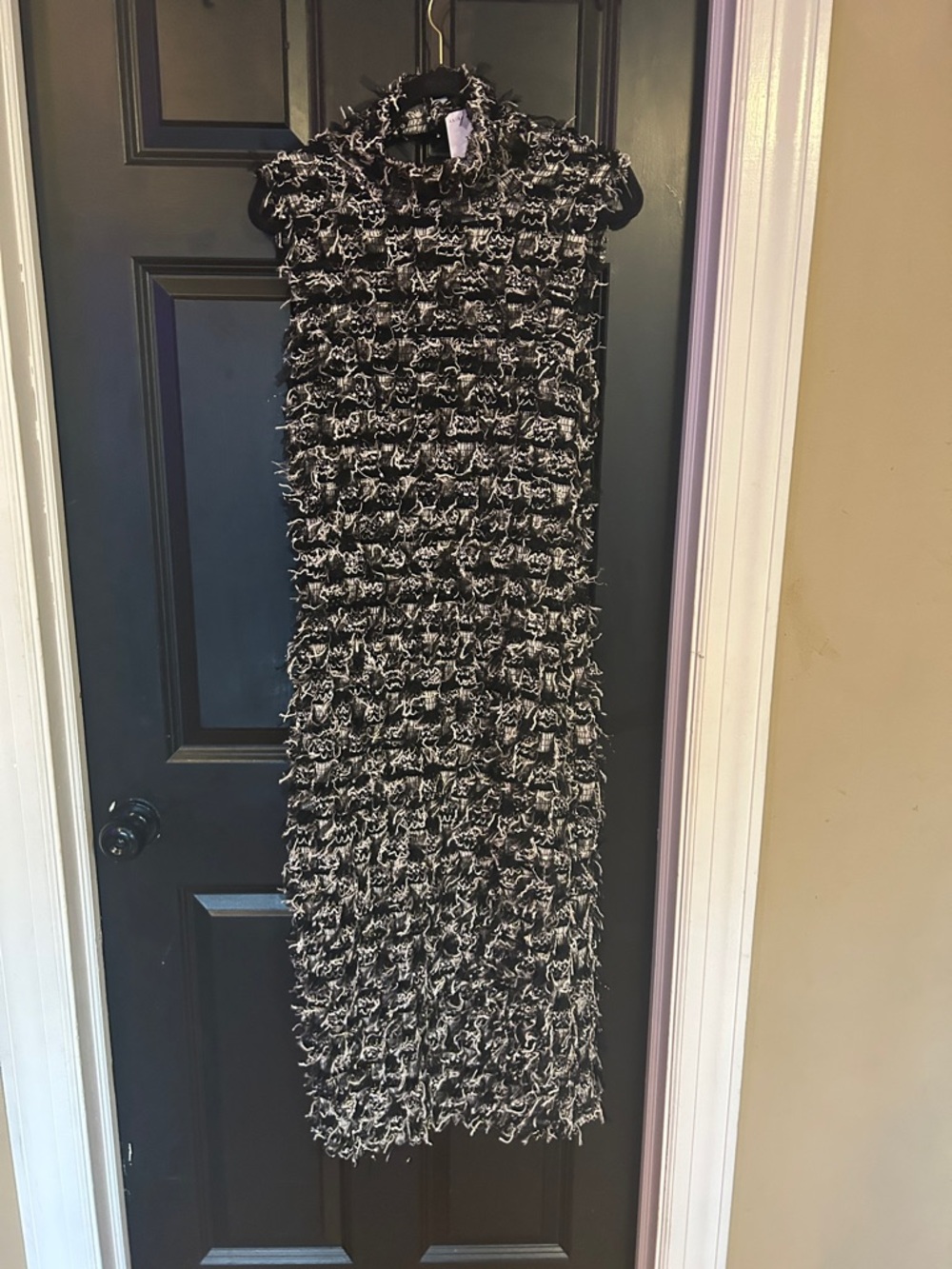 AKIRA Black and White Textured Maxi Dress